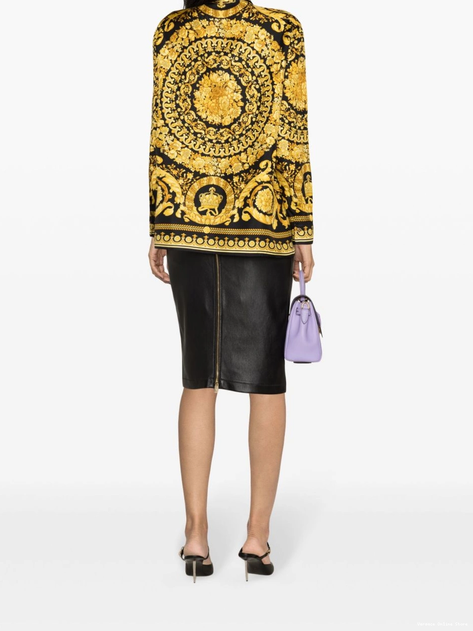 Affordable Women silk Heritage Barocco-print Versace shirt 0413